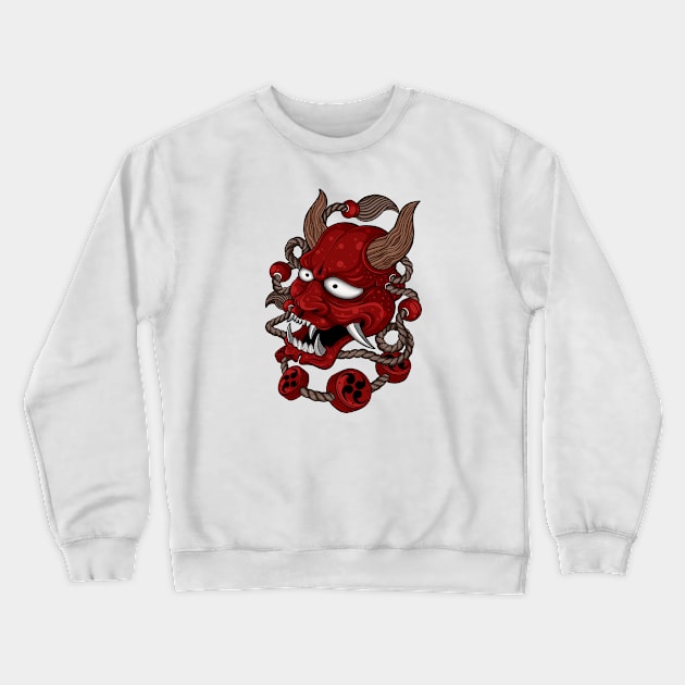 Oni Mask Crewneck Sweatshirt by DMD Art Studio